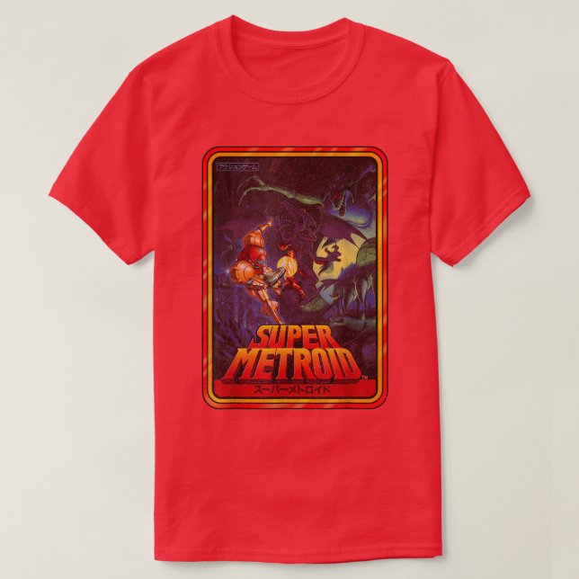 Nintendo Super Metroid Kanji Poster Style Graphic7 T-Shirt (Design vorne)