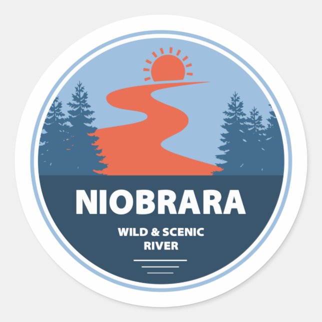 Niobrara Wild und Landschaftlicher Fluss Nebraska Runder Aufkleber (Vorderseite)
