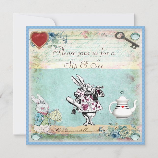 Nippen Sie u. sehen Sie an Alice im Einladung (Vorderseite)