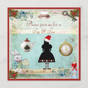 Nippen Sie u. sehen Sie an festlicher Einladung