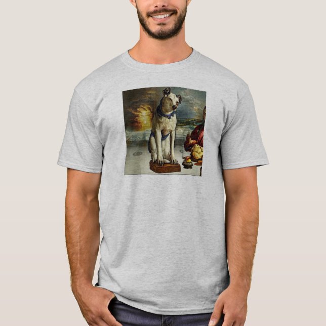 Nipper, der RCA Hund im letzten Abendessen T-Shirt (Vorderseite)