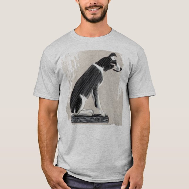 Nipper, The RCA Dog Sketch Art T-Shirt (Vorderseite)
