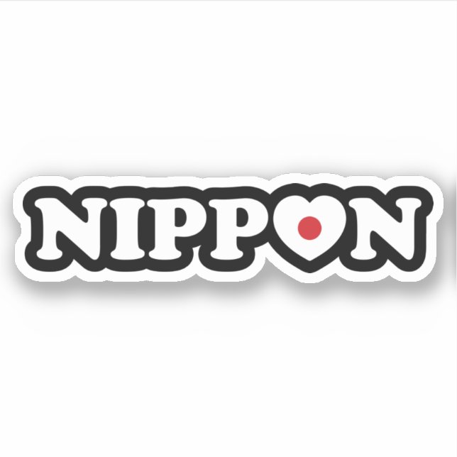 Nippon Liebe Heart Flag Sticker (Vorderseite)