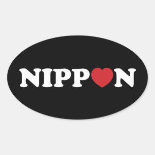 Nippon Liebe Heart Oval Aufkleber