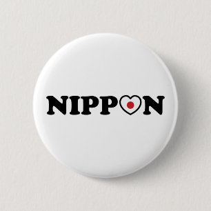 Nippon Liebe Herzenflagge Button