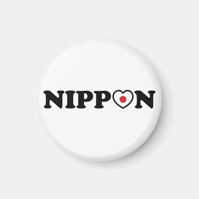 Nippon Liebe Herzenflagge Magnet (Vorne)