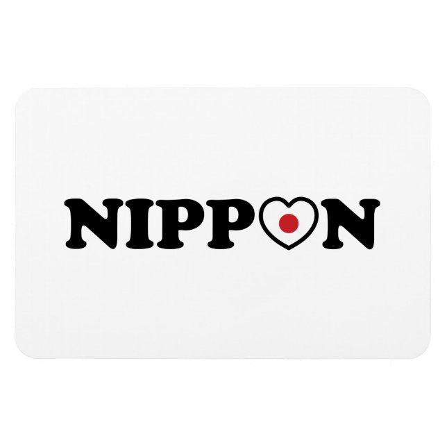 Nippon Liebe Herzenflagge Magnet (Horizontal)