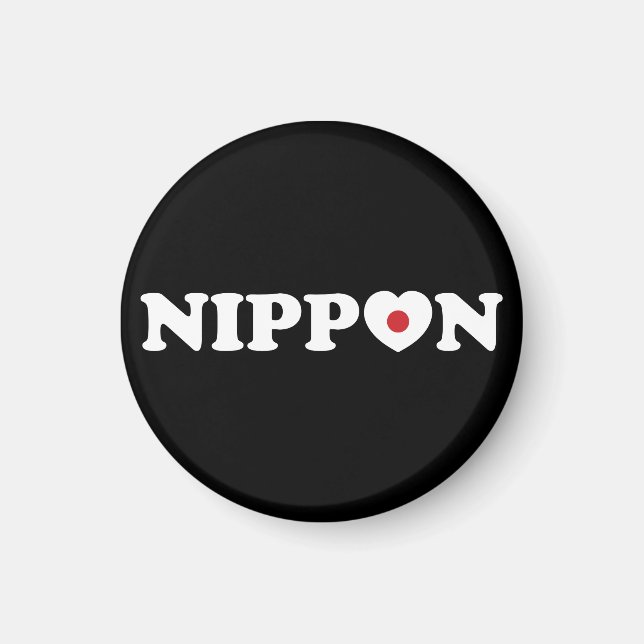 Nippon Liebe Herzenflagge Magnet (Vorne)