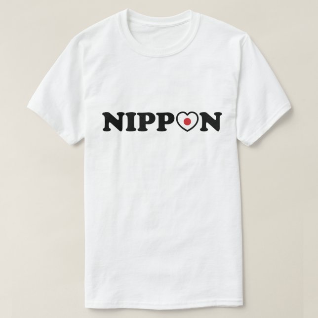 Nippon Liebe Herzenflagge T-Shirt (Design vorne)