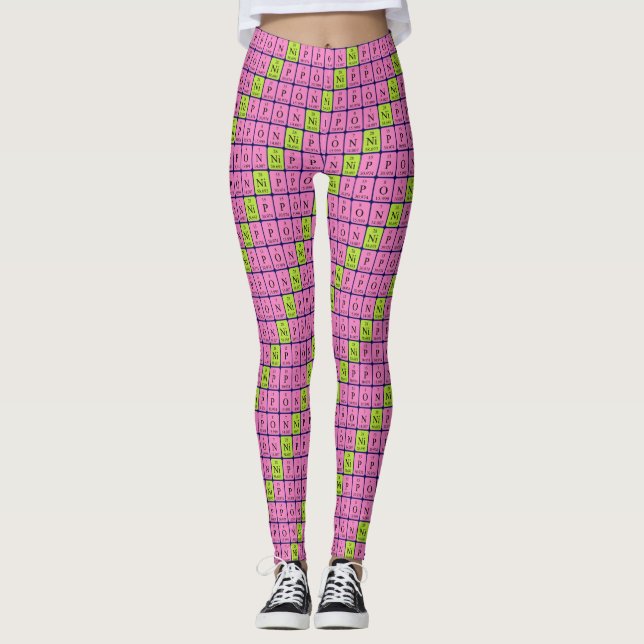 Nippon Periodensystem patriotische Leggings 7 (Vorderseite)