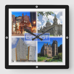 NIR003 BELFAST, Nordirland, Quadratische Wanduhr