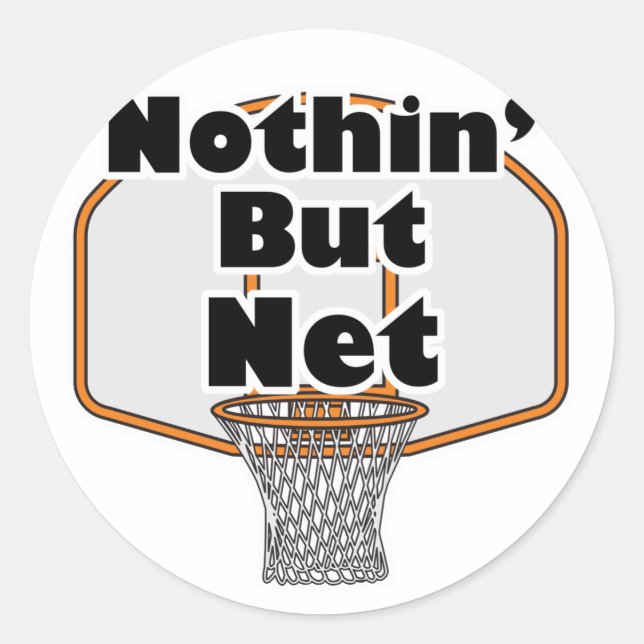 nirgendwo, aber netto Basketballkorb Runder Aufkleber (Vorderseite)
