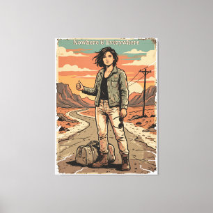 Nirgendwo & Überall Vintage-Reiseplakat-Ästhetik Leinwanddruck