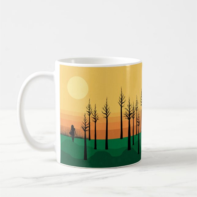 Nirrin Sonnenuntergang-WaldTasse Kaffeetasse (Links)