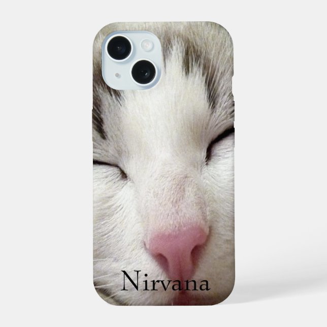 Nirvana-Katze iPhone 15 Hülle (Rückseite)