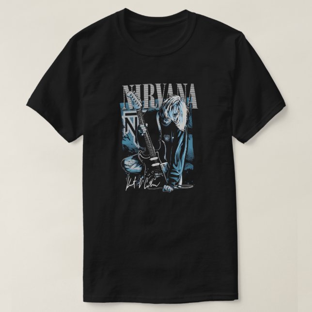 Nirvana Kurt Cobain Grunge Illustration T-Shirt (Design vorne)