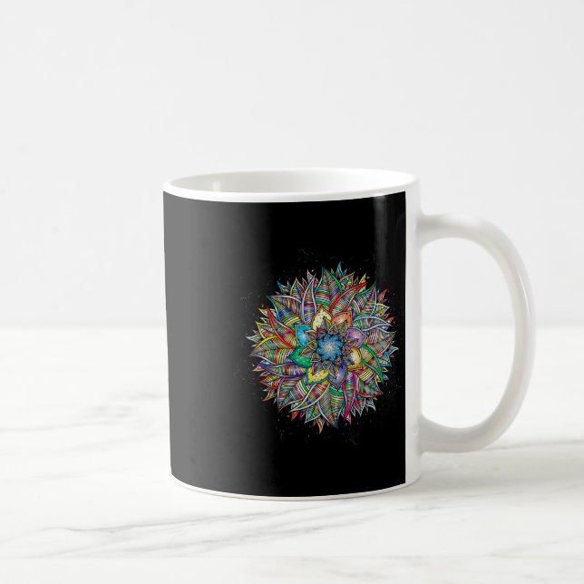 Nirvana-Mandala-Geometrie Heilige Fraktal-Kunst Yo Kaffeetasse (Rechts)