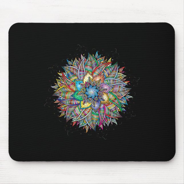 Nirvana-Mandala-Geometrie Heilige Fraktal-Kunst Yo Mousepad (Vorne)