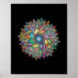 Nirvana-Mandala-Geometrie Heilige Fraktal-Kunst Yo Poster