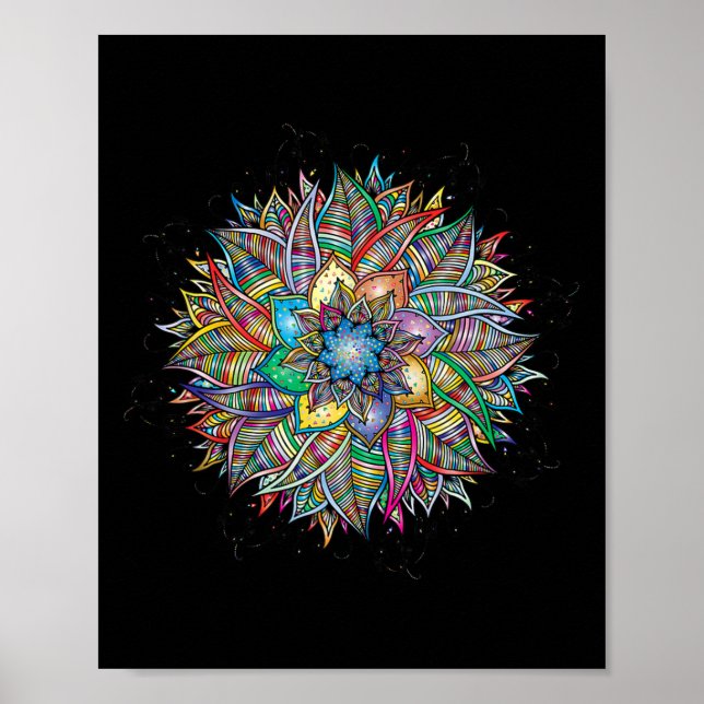 Nirvana-Mandala-Geometrie Heilige Fraktal-Kunst Yo Poster (Vorne)