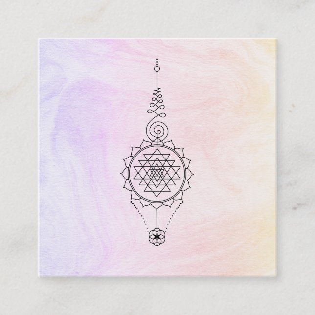 *~* Nirvana Pastel Marble Reiki Healing Ombre Quadratische Visitenkarte (Vorderseite)