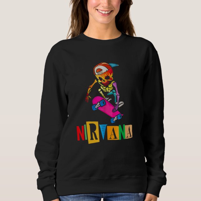 Nirvanas Skateboard Skelton Sweatshirt (Vorderseite)