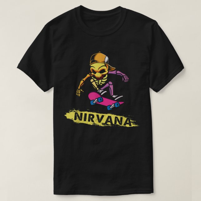 Nirvanas Skateboard Skelton  T-Shirt (Design vorne)