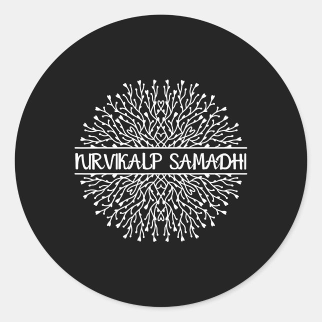 Nirvikalp Samadhi Mandala Heilige Fraktale Geometr Runder Aufkleber (Vorderseite)