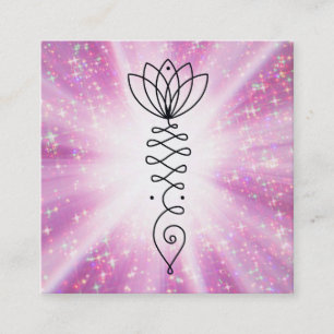 *~* Nirwana-Herz-Lotos-Glitzer Rays Yoga Reiki Quadratische Visitenkarte