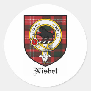Nisbet Clan Wappen Abzeichen Tartan Runder Aufkleber