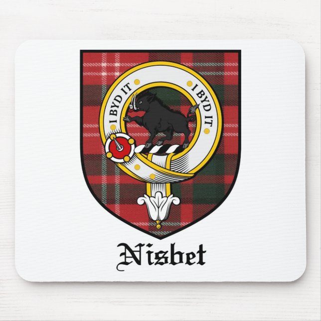 Nisbet Clan-Wappen-AbzeichenTartan Mousepad (Vorne)