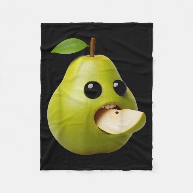 Nischenfrüchte Lustige Birne Meme Brainrot Surreal Fleecedecke (Vorderseite)
