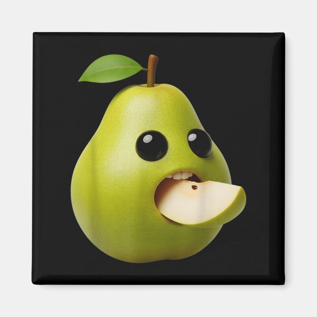 Nischenfrüchte Lustige Birne Meme Brainrot Surreal Magnet (Vorne)