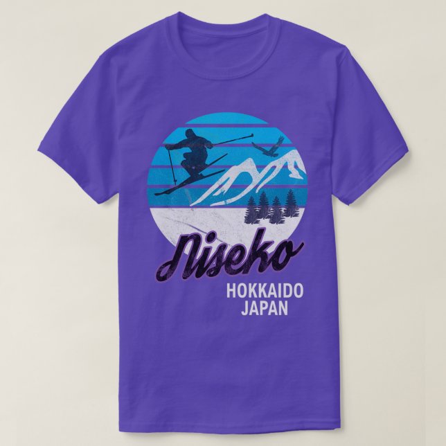 Niseko Hokkaido Island Japan Ski Resort Snowboardi T-Shirt (Design vorne)