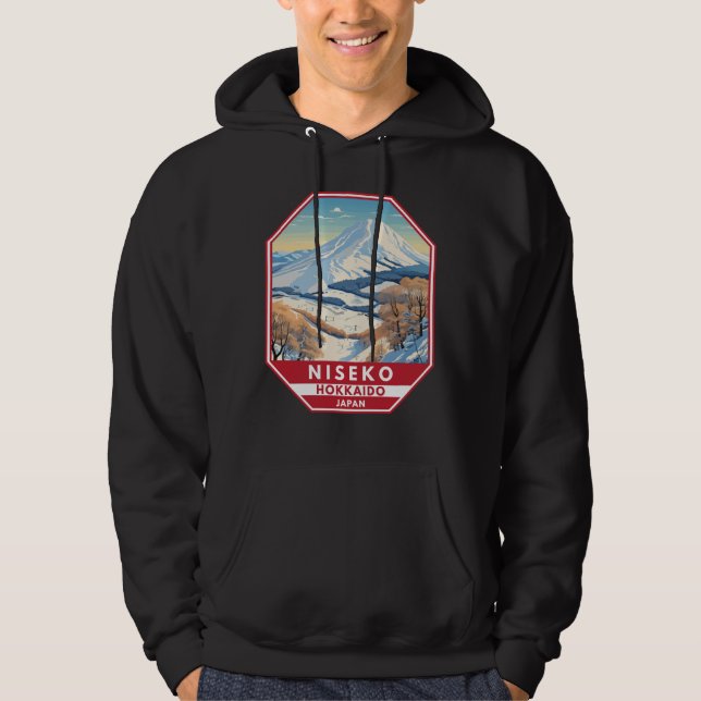 Niseko Hokkaido Japan Winter Travel Art Vintag Hoodie (Vorderseite)