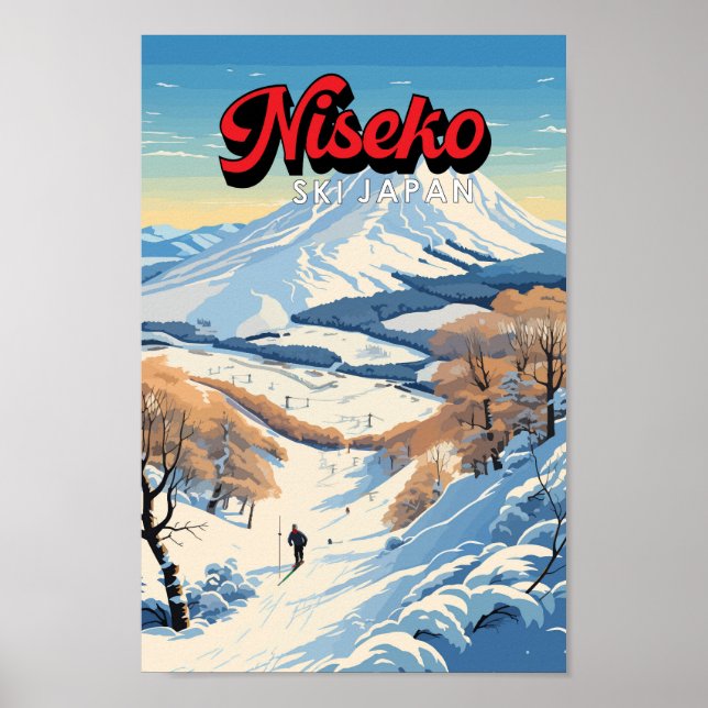 Niseko Hokkaido Japan Winter Travel Art Vintag Poster (Vorne)