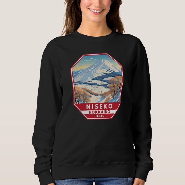 Niseko Hokkaido Japan Winter Travel Art Vintag Sweatshirt (Vorderseite)