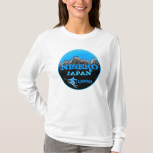 Niseko Japan blauer Skikunst-Aufzug Hoodie T-Shirt