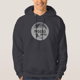 Niseko Japan grauer Snowboardkunst-Typen Hoodie
