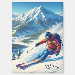 Niseko Japan Hokkaido Skier Skifahren Magnet