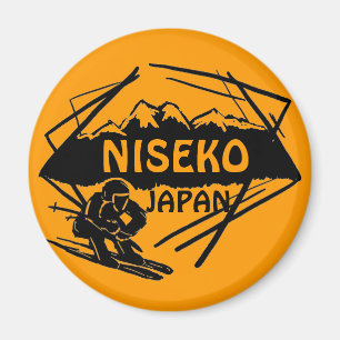 Niseko Japan orange Skilogokunst-Andenkenmagnet Magnet
