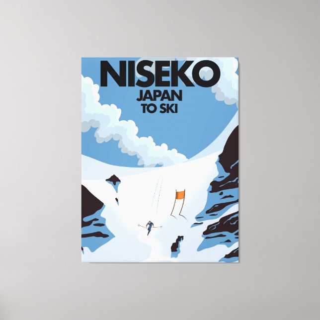 Niseko Japan Ski Print Leinwanddruck (Vorderseite)
