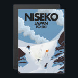Niseko Japan Ski Print Magnetkarte<br><div class="desc">Niseko Japan Skisprint in einem schönen Vintagen oder Retro-Stil.</div>