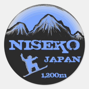 Niseko Japan Snowboard Souveniraufkleber Runder Aufkleber