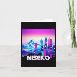 Niseko Ski - Retro 80er Jahre Stil Skifahren und S Karte