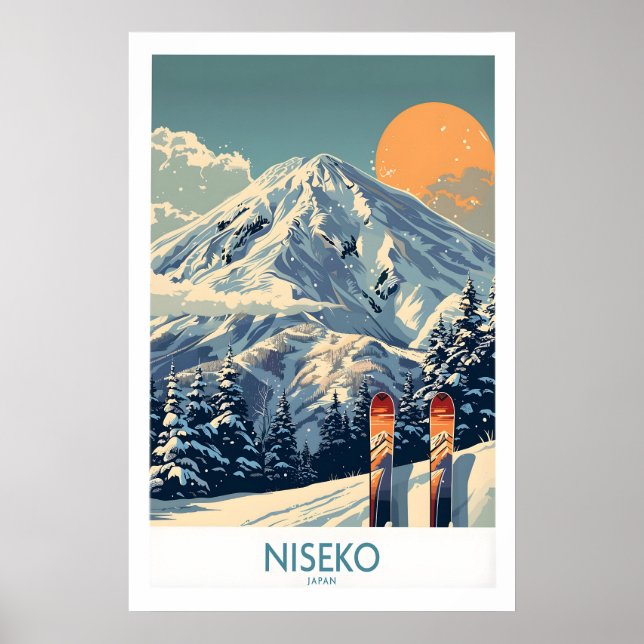 Niseko-Wandkunst-Ski-Poster 1 Poster (Vorne)