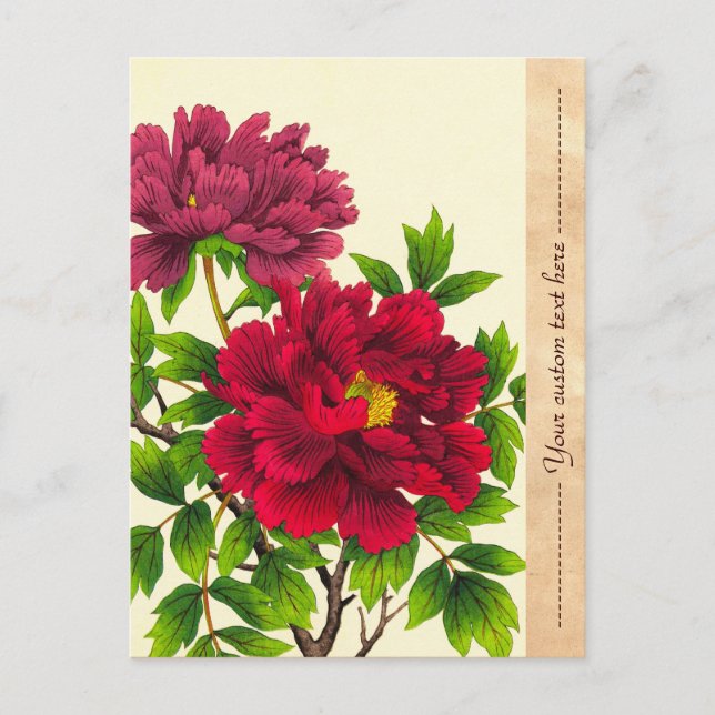 Nishimura Hodo Peony japanese Blume Fine Art Postkarte (Vorderseite)