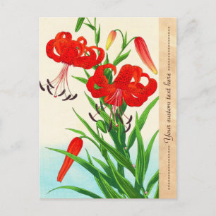Nishimura Hodo Tigerlilien shin hanga Blumen Postkarte