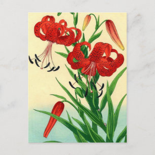 Nishimura Hodo Tigerlilien Shin Hanga Blumen Postkarte