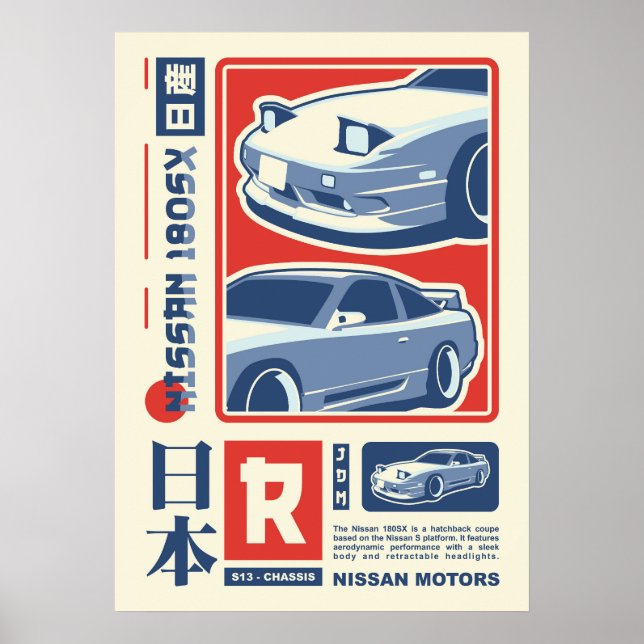 NISSAN 180SX POSTER (Vorne)